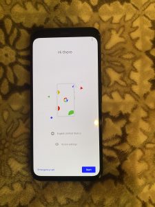 Google Pixel 4 setup screen